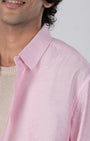TAILORAEDGE Soft Nylon Relaxed Over - Shirt In Pink