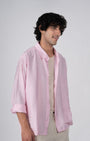 TAILORAEDGE Soft Nylon Relaxed Over - Shirt In Pink