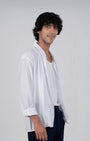 TAILORAEDGE Soft Nylon Relaxed Over - Shirt In White
