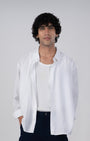 TAILORAEDGE Soft Nylon Relaxed Over - Shirt In White
