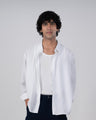 TAILORAEDGE Soft Nylon Relaxed Over - Shirt In White