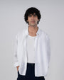 TAILORAEDGE Soft Nylon Relaxed Over - Shirt In White