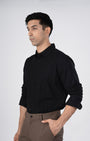 TAILORAEDGE Soft Stripe Tailored Shirt In Black