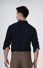 TAILORAEDGE Soft Stripe Tailored Shirt In Navy
