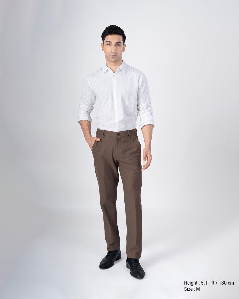 TAILORAEDGE Soft Stripe Tailored Shirt In White