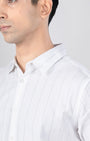 TAILORAEDGE Soft Stripe Tailored Shirt In White