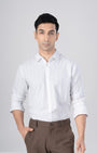 TAILORAEDGE Soft Stripe Tailored Shirt In White
