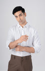 TAILORAEDGE Soft Stripe Tailored Shirt In White