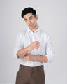 TAILORAEDGE Soft Stripe Tailored Shirt In White