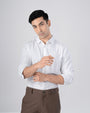 TAILORAEDGE Soft Stripe Tailored Shirt In White