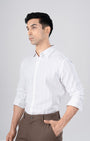 TAILORAEDGE Soft Stripe Tailored Shirt In White