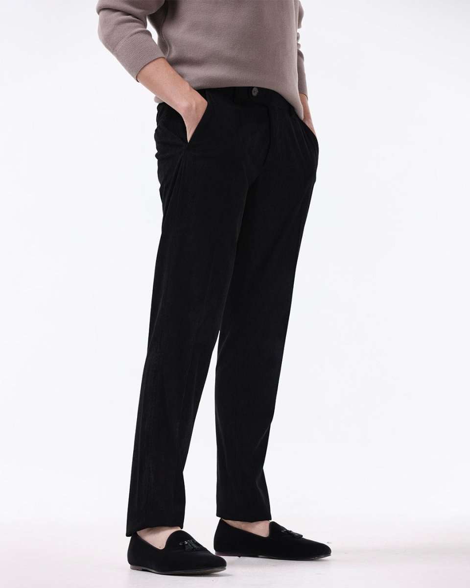 TAILORAEDGE Statement Corduroy Trouser In Black