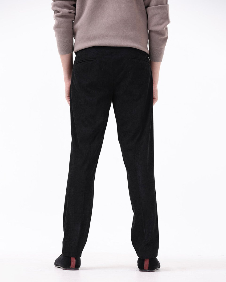 TAILORAEDGE Statement Corduroy Trouser In Black
