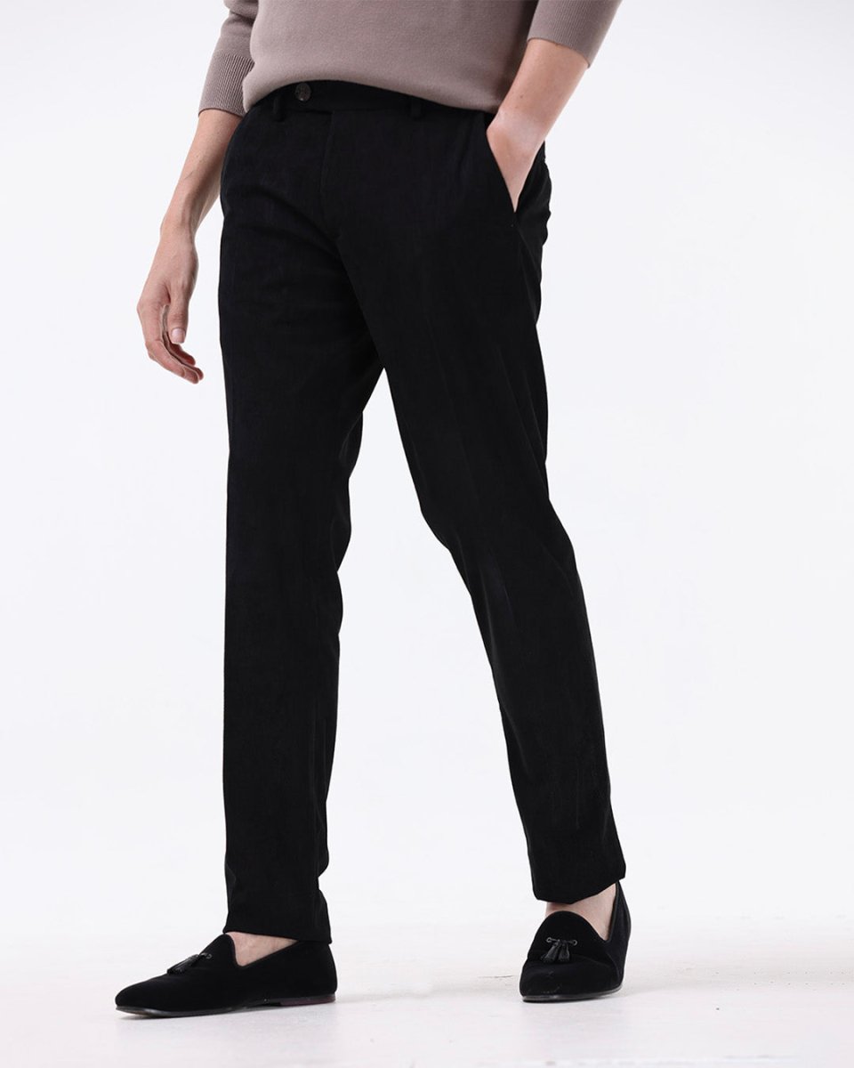 TAILORAEDGE Statement Corduroy Trouser In Black