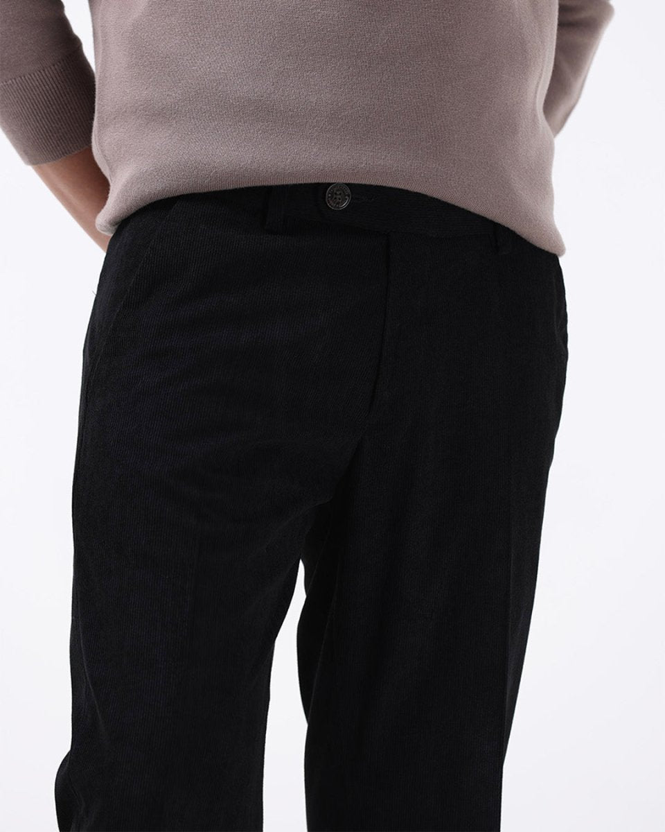TAILORAEDGE Statement Corduroy Trouser In Black