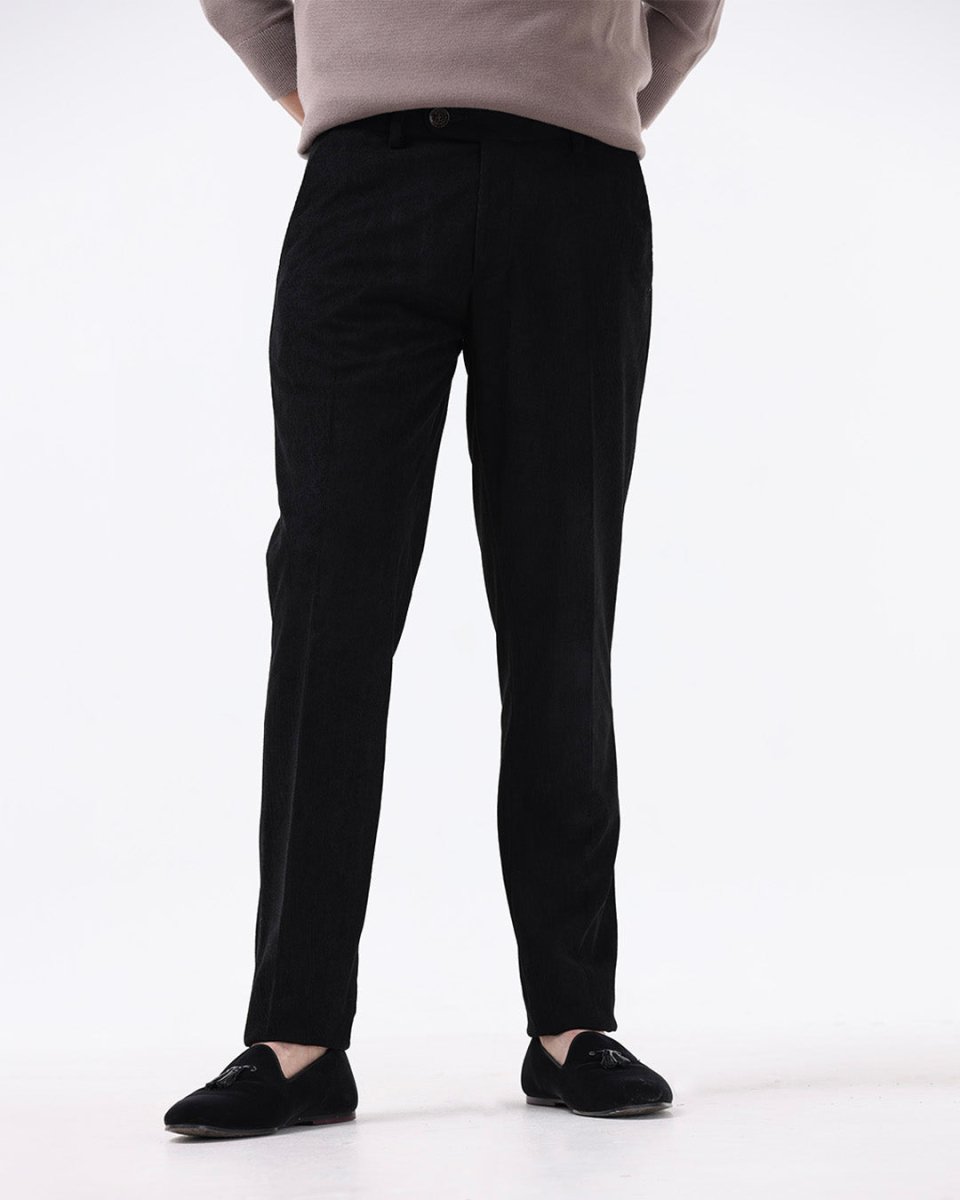 TAILORAEDGE Statement Corduroy Trouser In Black