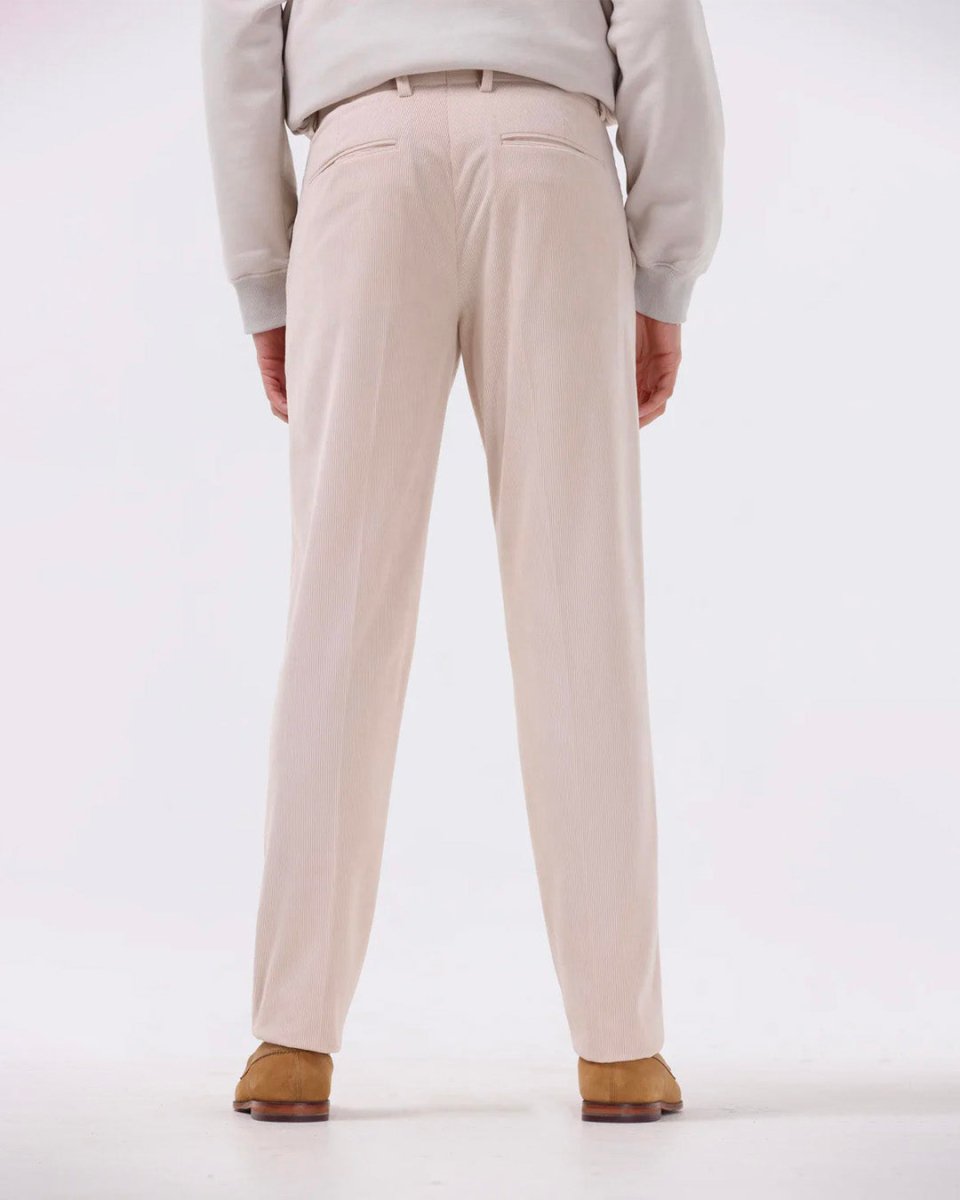 TAILORAEDGE Statement Corduroy Trouser In Cream