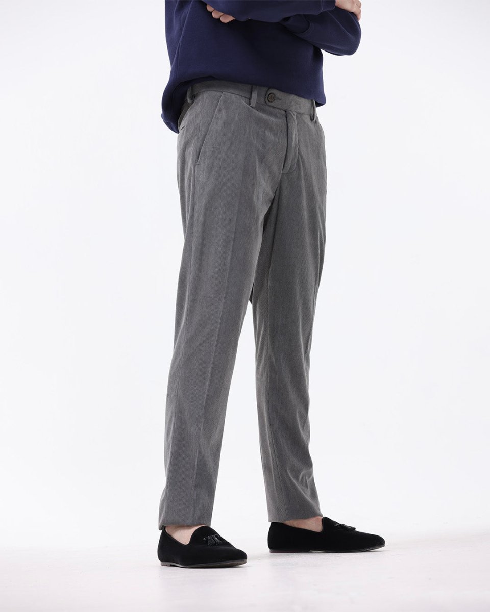 TAILORAEDGE Statement Corduroy Trouser In Grey