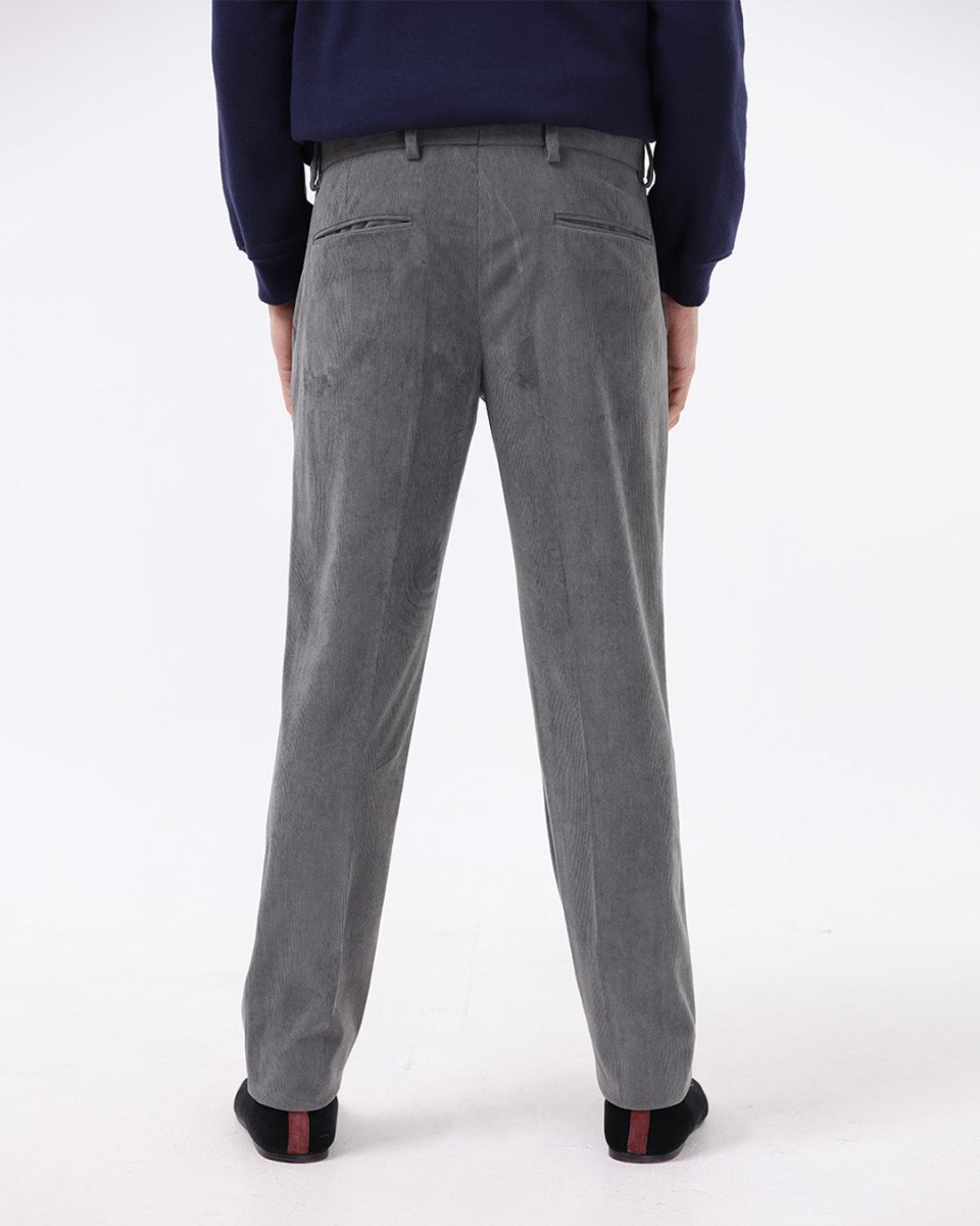 TAILORAEDGE Statement Corduroy Trouser In Grey