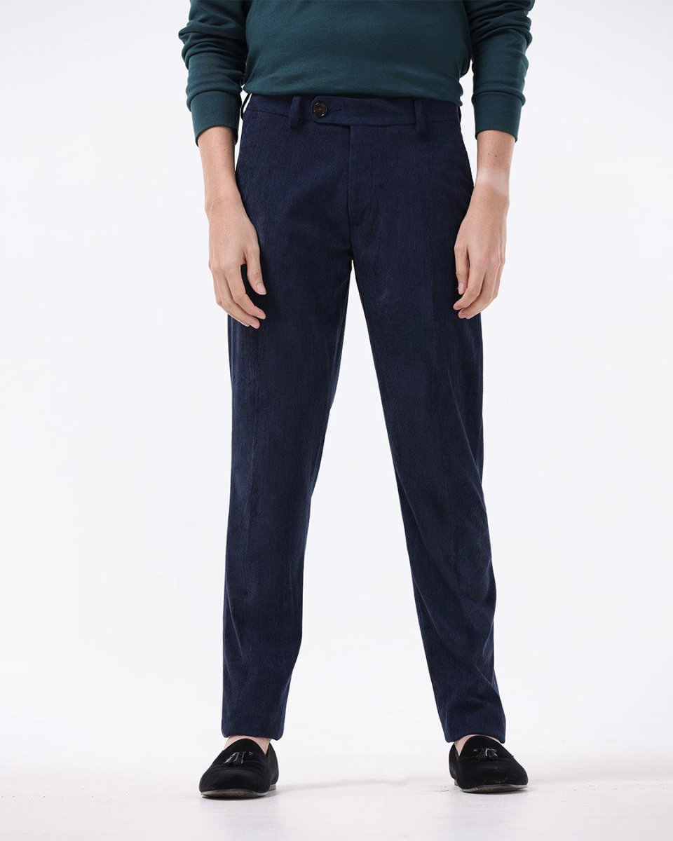 TAILORAEDGE Statement Corduroy Trouser In Navy