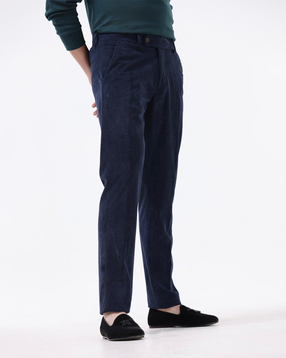 TAILORAEDGE Statement Corduroy Trouser In Navy