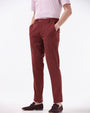 TAILORAEDGE Statement Corduroy Trouser In Wine
