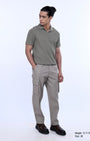 TAILORAEDGE Textured Relaxed Flexiwaist Cargo In Beige