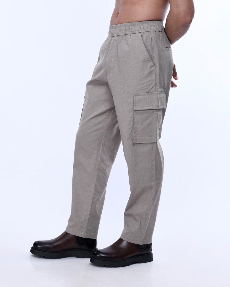 TAILORAEDGE Textured Relaxed Flexiwaist Cargo In Beige