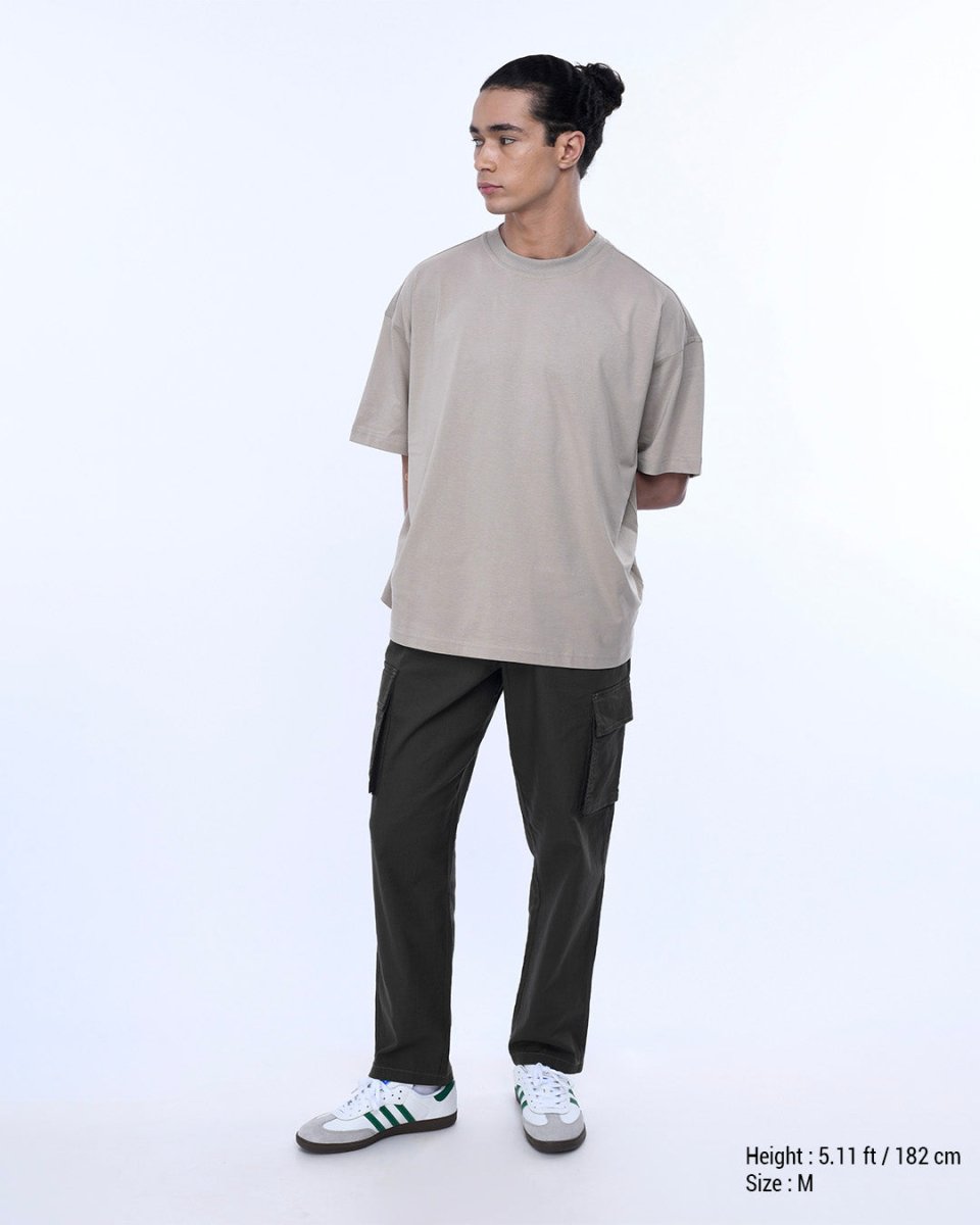 TAILORAEDGE Textured Relaxed Flexiwaist Cargo In Green