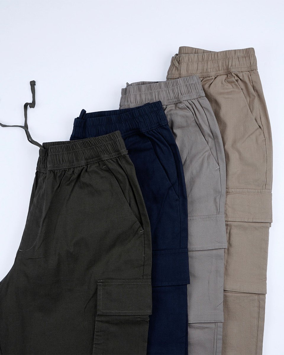 TAILORAEDGE Textured Relaxed Flexiwaist Cargo In Green