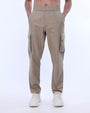 TAILORAEDGE Textured Relaxed Flexiwaist Cargo In Khaki