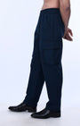 TAILORAEDGE Textured Relaxed Flexiwaist Cargo In Navy