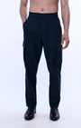 TAILORAEDGE Textured Relaxed Flexiwaist Cargo In Navy