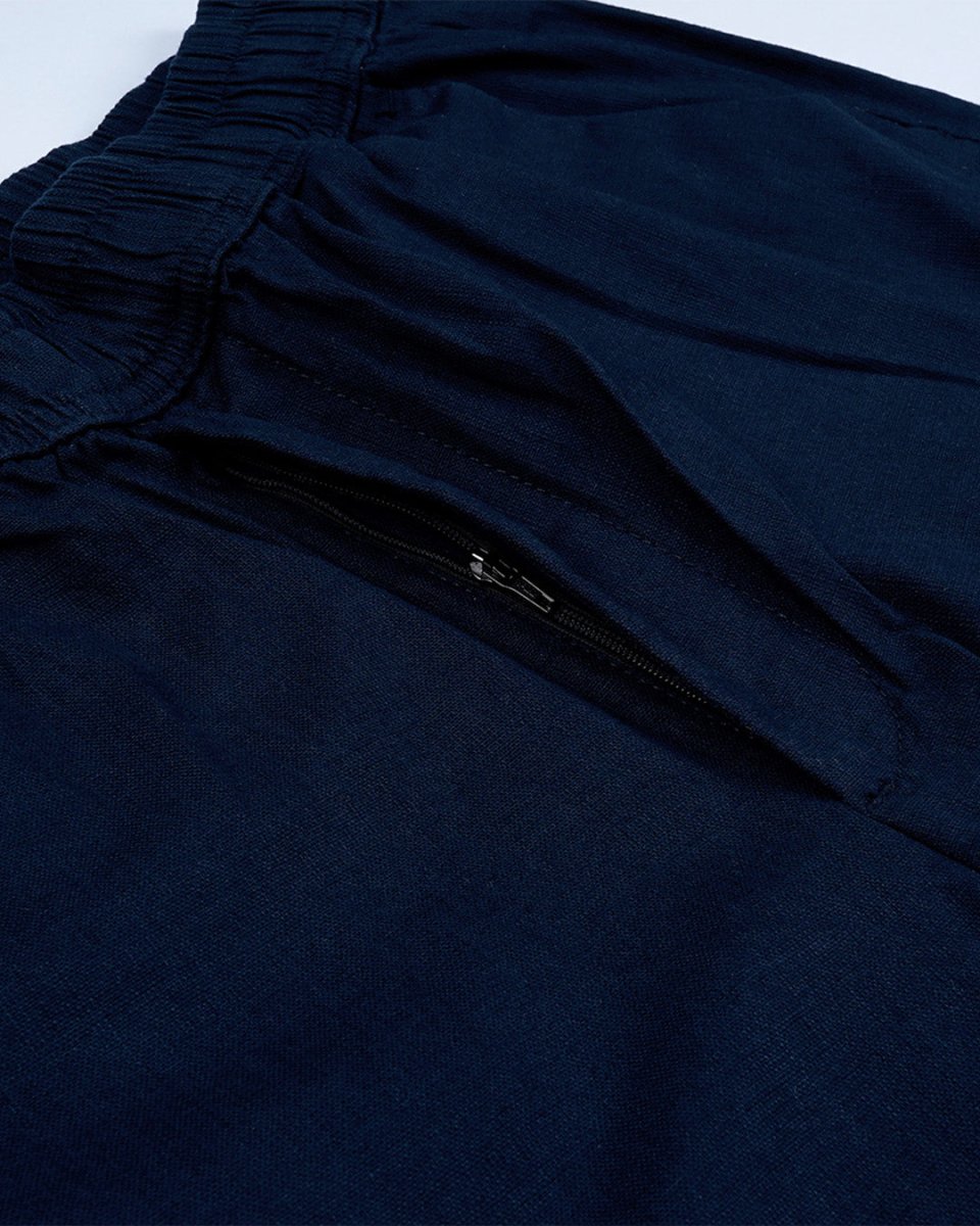 TAILORAEDGE Textured Relaxed Flexiwaist Cargo In Navy
