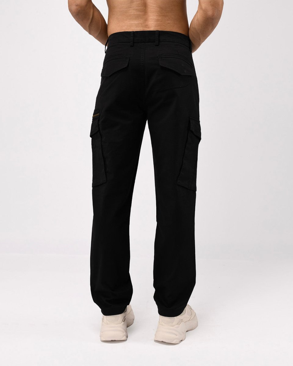 TAILORAEDGE Utility Zip Tailored Cargo Pants In Black