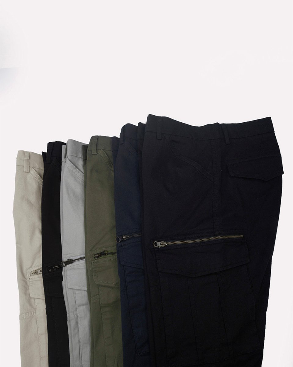 TAILORAEDGE Utility Zip Tailored Cargo Pants In Coffee