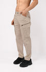 TAILORAEDGE Utility Zip Tailored Cargo Pants In Cream