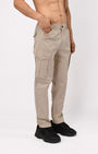 TAILORAEDGE Utility Zip Tailored Cargo Pants In Cream