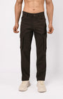 TAILORAEDGE Utility Zip Tailored Cargo Pants In Dark Olive