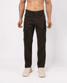 TAILORAEDGE Utility Zip Tailored Cargo Pants In Dark Olive