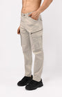TAILORAEDGE Utility Zip Tailored Cargo Pants In Light Grey