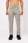 TAILORAEDGE Utility Zip Tailored Cargo Pants In Light Grey