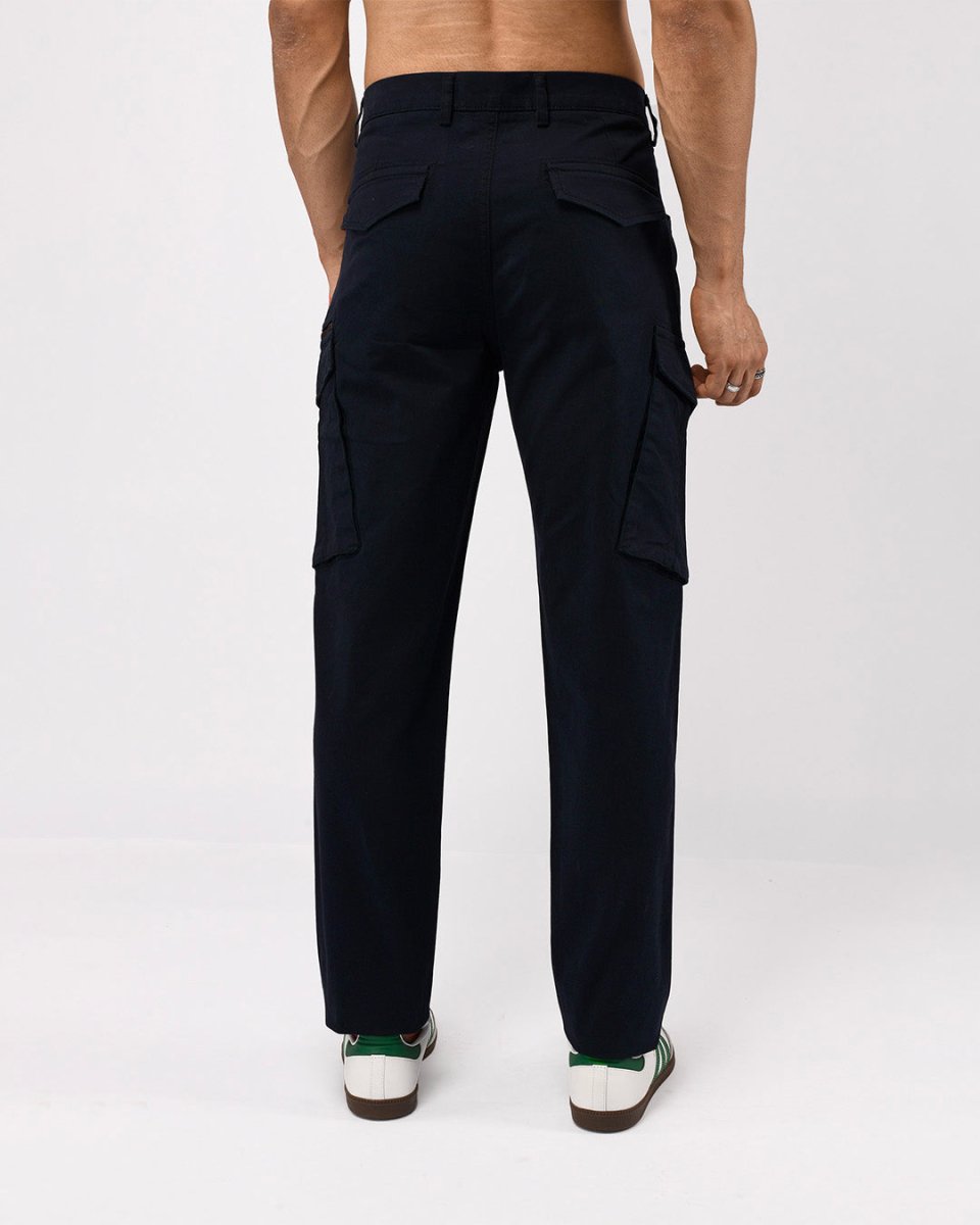 TAILORAEDGE Utility Zip Tailored Cargo Pants In Navy