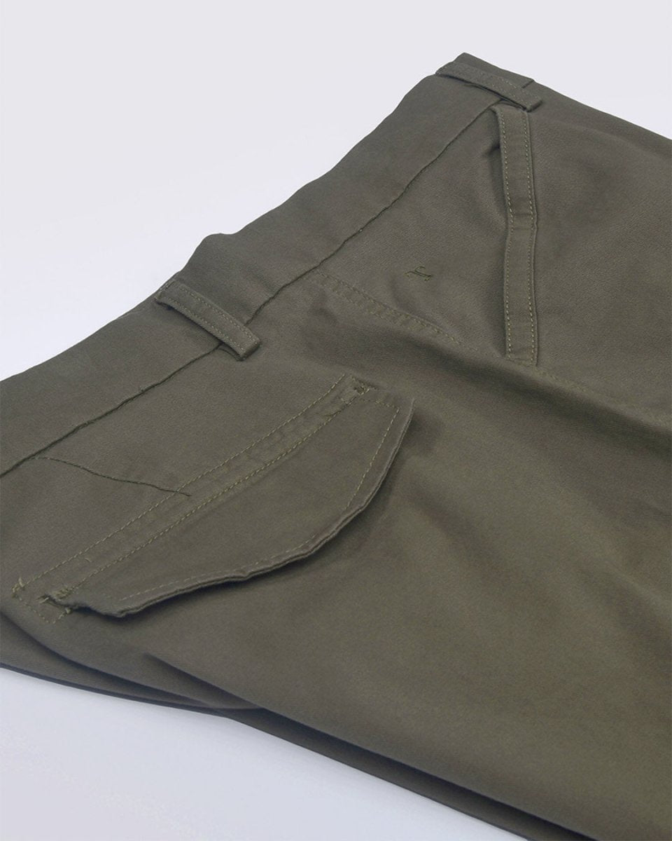 TAILORAEDGE Utility Zip Tailored Cargo Pants In Olive