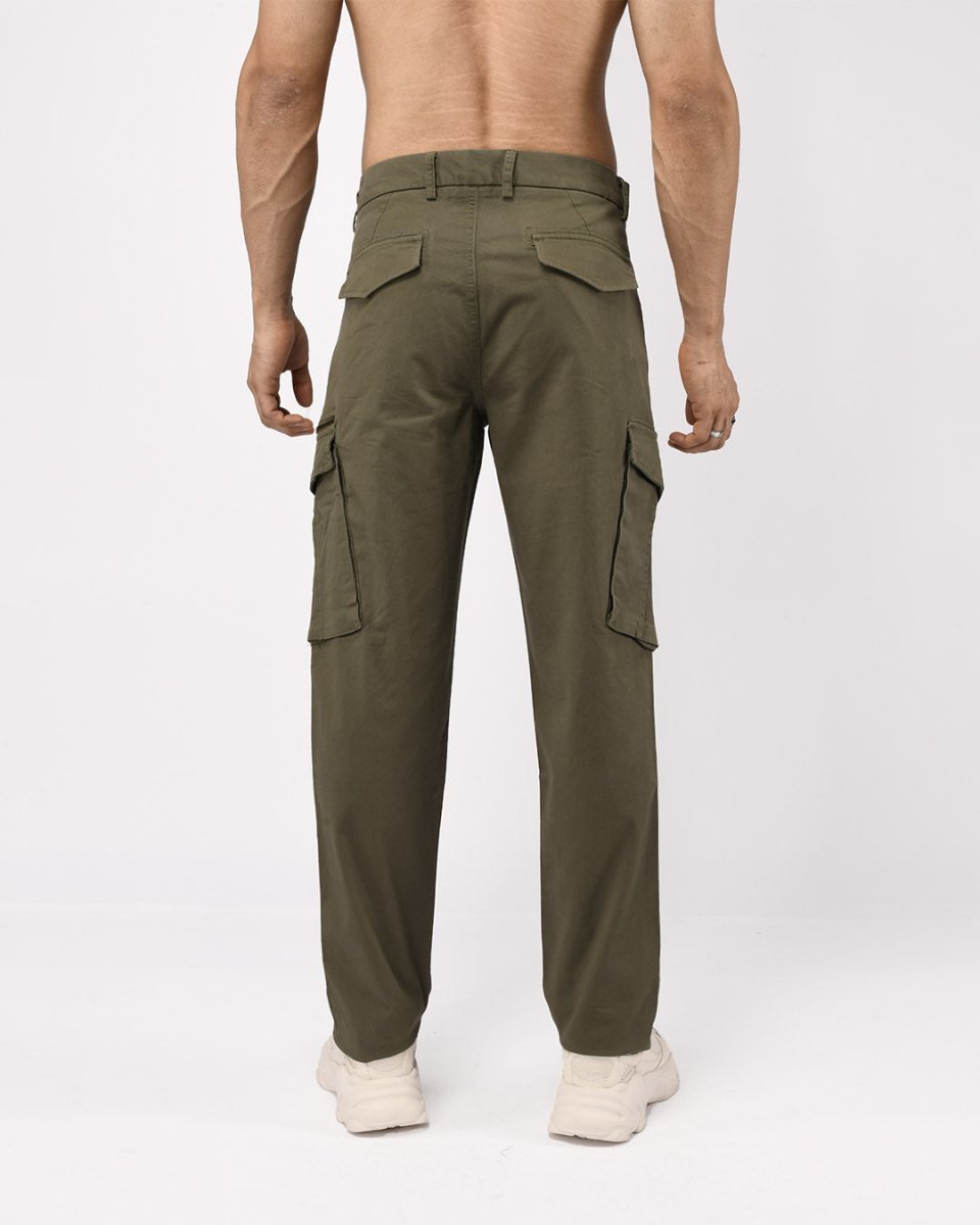 TAILORAEDGE Utility Zip Tailored Cargo Pants In Olive