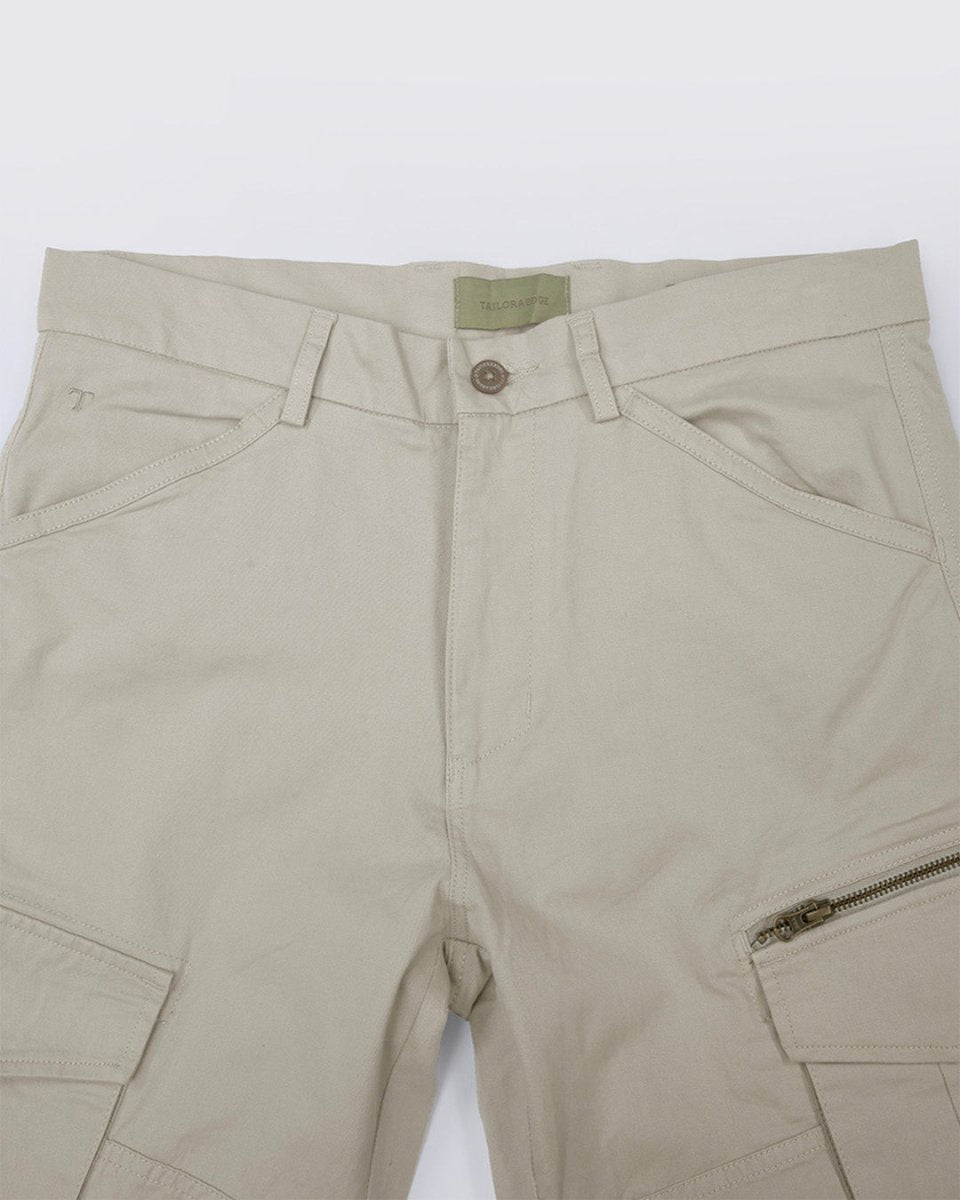 TAILORAEDGE Utility Zip Tailored Cargo Pants In Pistachio